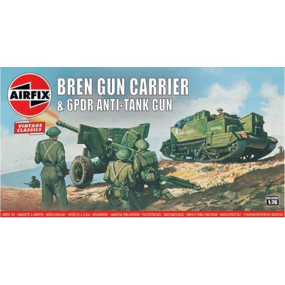 BREN GUN CARRIER & 6PDR ANTI TANK GUN - 1/76 SCALE - AIRFIX 1309V